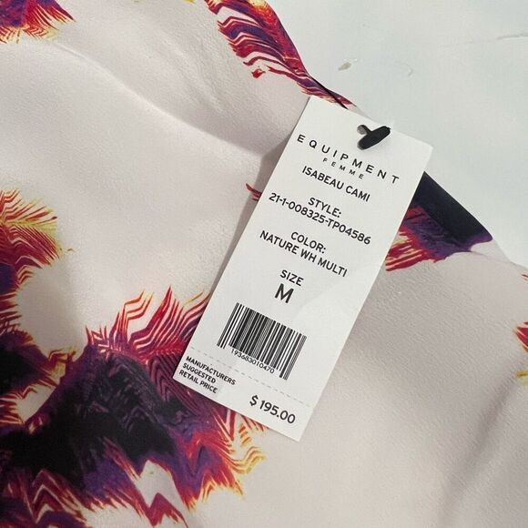 EQUIPMENT NWT !! Cami Floral White Multicolor Size Medium Women’s Isabeau - Picture 6 of 13